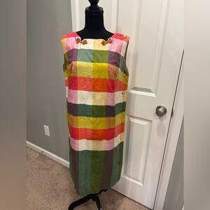 Vintage 1960’s Plaid Silk shift Dress